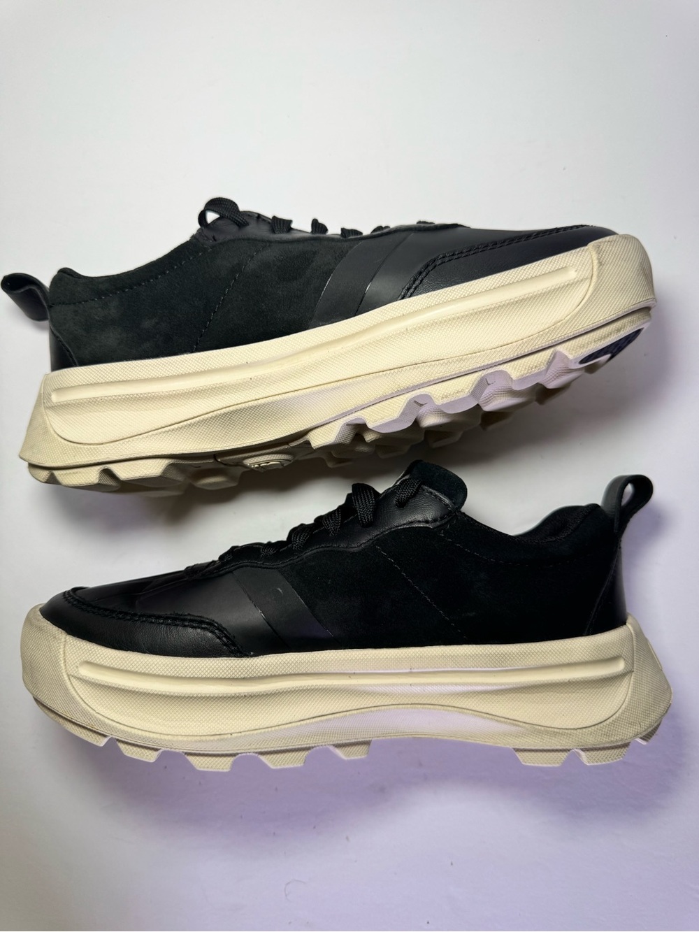 Sorel Black Lace-Up Casual Sneakers with Cream Logo